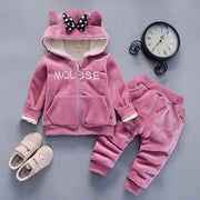 Toddler Girls Clothing Sets Winter Thick Plush Children Clothes Coats+Pants Baby Boys Tracksuit Autumn Outfits Kids Sport Suit