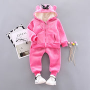 Toddler Girls Clothing Sets Winter Thick Plush Children Clothes Coats+Pants Baby Boys Tracksuit Autumn Outfits Kids Sport Suit