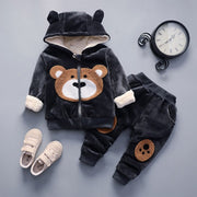 Toddler Girls Clothing Sets Winter Thick Plush Children Clothes Coats+Pants Baby Boys Tracksuit Autumn Outfits Kids Sport Suit