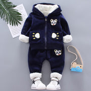 Toddler Girls Clothing Sets Winter Thick Plush Children Clothes Coats+Pants Baby Boys Tracksuit Autumn Outfits Kids Sport Suit