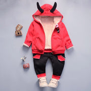 Toddler Girls Clothing Sets Winter Thick Plush Children Clothes Coats+Pants Baby Boys Tracksuit Autumn Outfits Kids Sport Suit