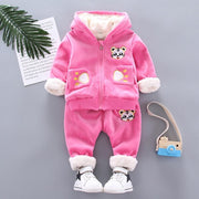 Toddler Girls Clothing Sets Winter Thick Plush Children Clothes Coats+Pants Baby Boys Tracksuit Autumn Outfits Kids Sport Suit