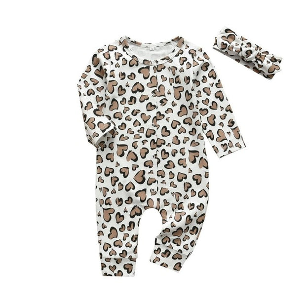 Cotton Hearts Print Infant Set