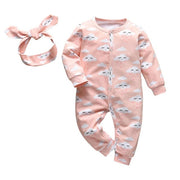 Cotton Hearts Print Infant Set