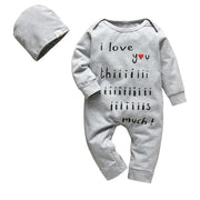 Newborn Infant Baby Boys Romper Clothes Cotton Cute Cartoon Print Long Sleeve Jumpsuit+Hat 2 Pcs Toddler Baby Clothes Outfits