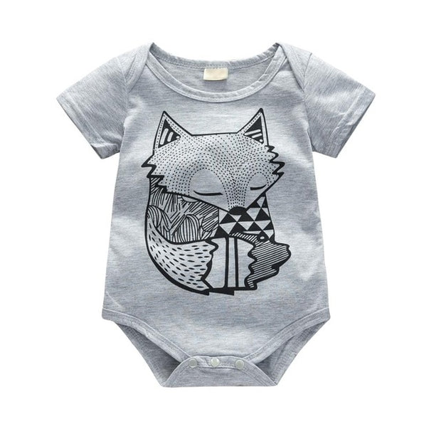 Newborn Infant Baby Boys Romper Clothes Cotton Cute Cartoon Print Long Sleeve Jumpsuit+Hat 2 Pcs Toddler Baby Clothes Outfits