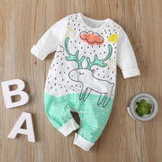 New Autumn Baby Newborn Baby Rompers Long Sleeve Line Dinosaur Tiger Cute Soft Clothes Boys Cotton Jumpsuit High Quality 0-24M