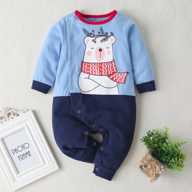 New Autumn Baby Newborn Baby Rompers Long Sleeve Line Dinosaur Tiger Cute Soft Clothes Boys Cotton Jumpsuit High Quality 0-24M