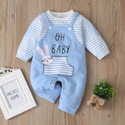 New Autumn Baby Newborn Baby Rompers Long Sleeve Line Dinosaur Tiger Cute Soft Clothes Boys Cotton Jumpsuit High Quality 0-24M