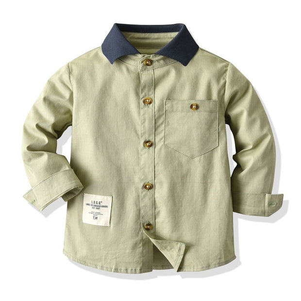 Kids Boys Shirt Cotton Long Sleeve