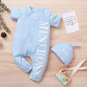 PatPat 2 pcs Spring and Summer Baby Boys Rompers Baby Jumpsuit With Hat Short and Long Sleeve Baby Cotton Clothes Newborn Baby