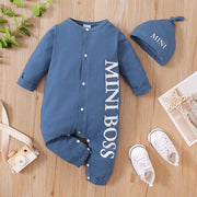 PatPat 2 pcs Spring and Summer Baby Boys Rompers Baby Jumpsuit With Hat Short and Long Sleeve Baby Cotton Clothes Newborn Baby