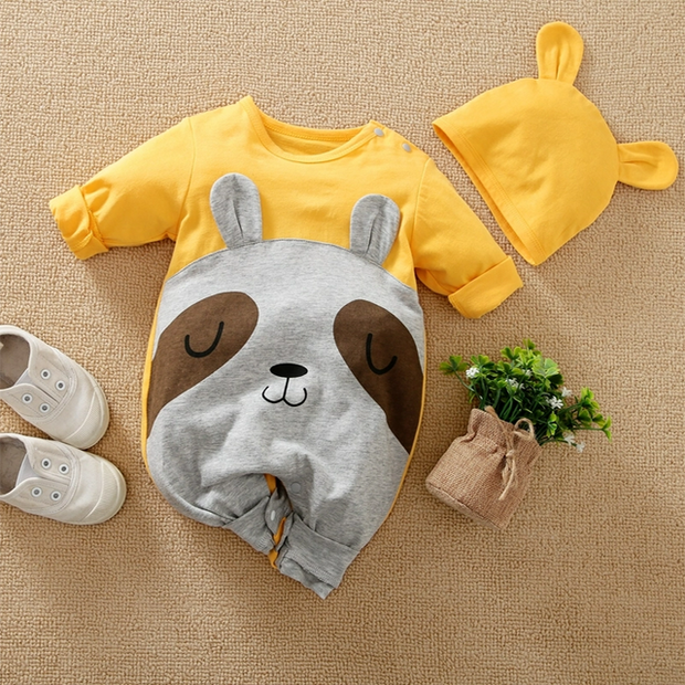 PatPat 2 pcs Spring and Summer Baby Boys Rompers Baby Jumpsuit With Hat Short and Long Sleeve Baby Cotton Clothes Newborn Baby