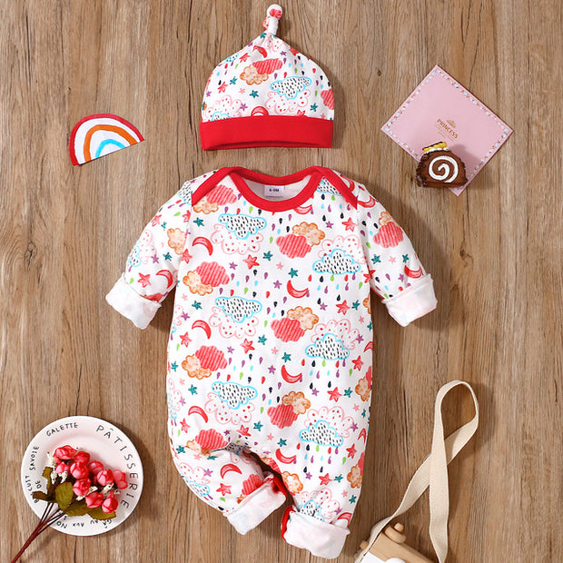 PatPat 2 pcs Spring and Summer Baby Boys Rompers Baby Jumpsuit With Hat Short and Long Sleeve Baby Cotton Clothes Newborn Baby