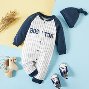 PatPat 2 pcs Spring and Summer Baby Boys Rompers Baby Jumpsuit With Hat Short and Long Sleeve Baby Cotton Clothes Newborn Baby