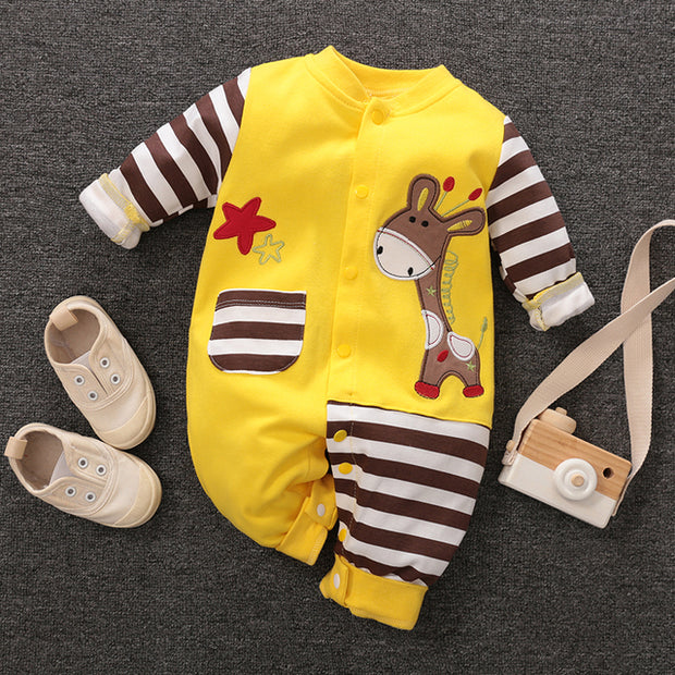 PatPat 2 pcs Spring and Summer Baby Boys Rompers Baby Jumpsuit With Hat Short and Long Sleeve Baby Cotton Clothes Newborn Baby